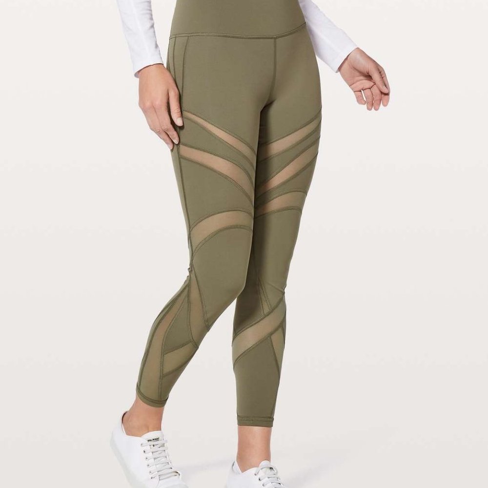 lululemon athletica Khaki Mesh Leggings